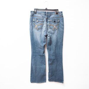 Vintage Y2K LEI Flare Bootcut Low Rise Jeans 11 Embroidered Button Cowgirl